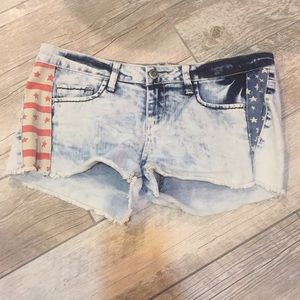 American Flag USA Jean Shorts